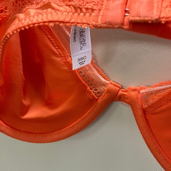 Gilligan & O’Malley Women’s Underwire Lace Orange Bra Size 38C From Target - Picture 5 of 9